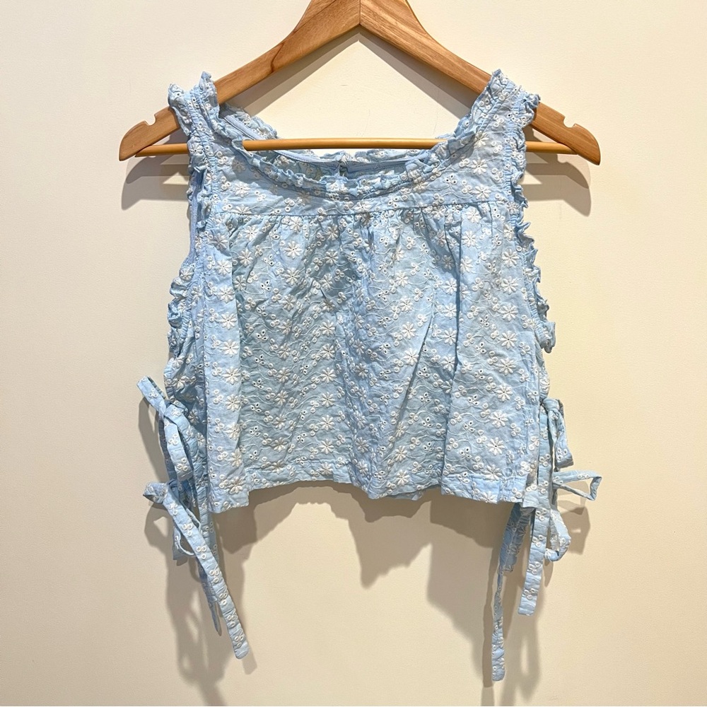 ASOS Light Blue Floral Ribbon Tank Top